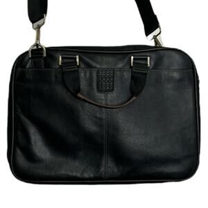 Black Leather Bag Briefcase Boconi Nashville Messenger Office Collage School